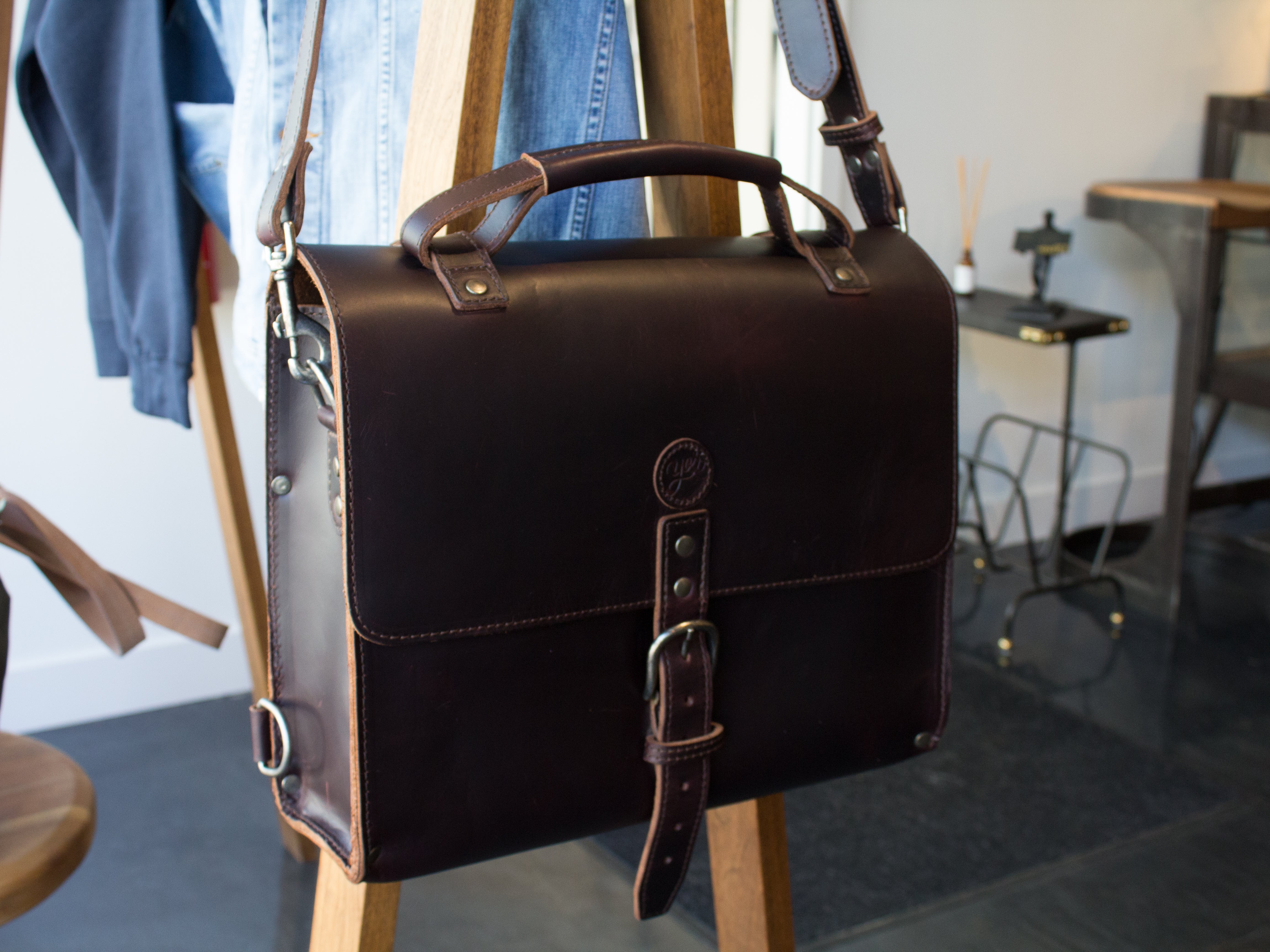 Brown Leather Briefcase YOR Leather Goods - Main Image